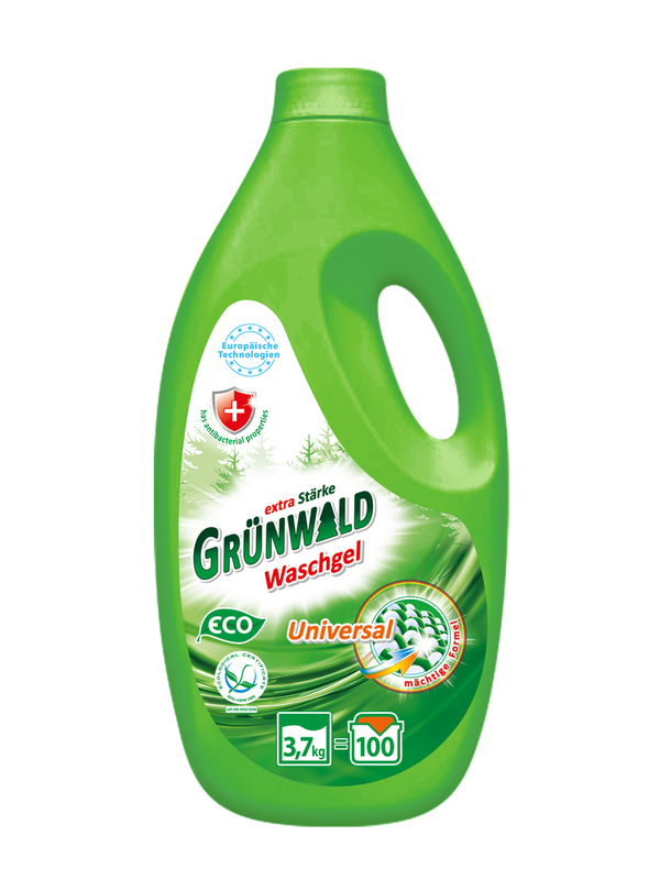 Гель для прання кольорових та білих речей GRÜNWALD 3,7кг